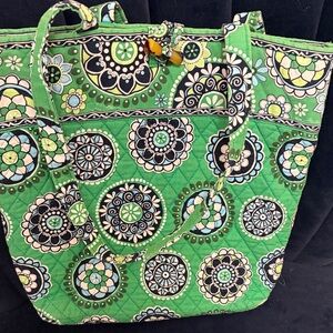 Vera Bradley Vibrant Green Floral Tote